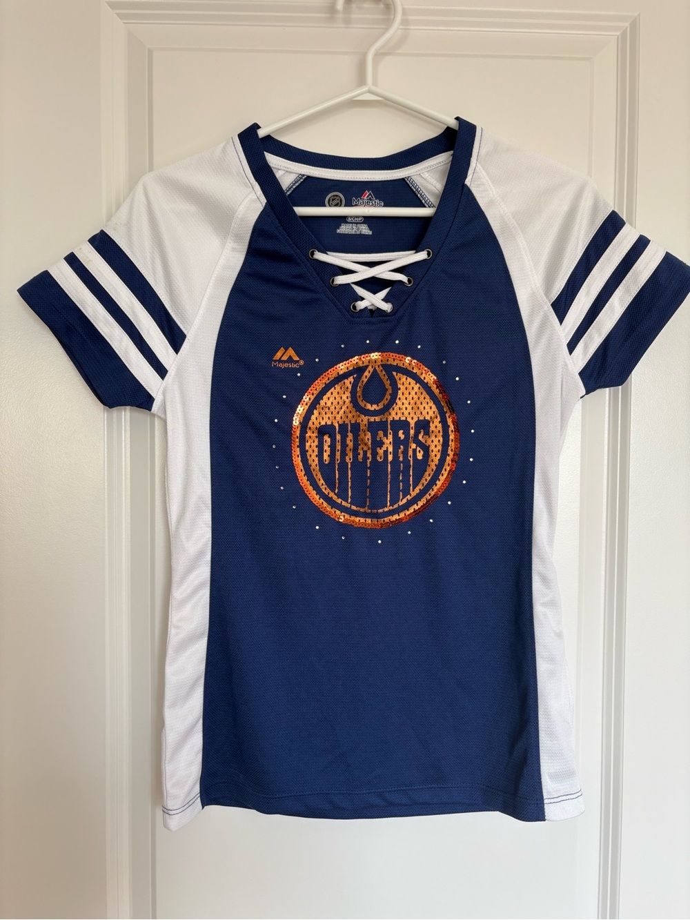 Majestic Edmonton Oilers Lace-Up Women’s Top